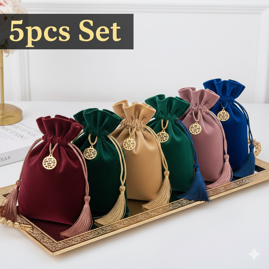 Luxury Bags From China - Velvet Wedding Candy Bags Luxury Drawstring