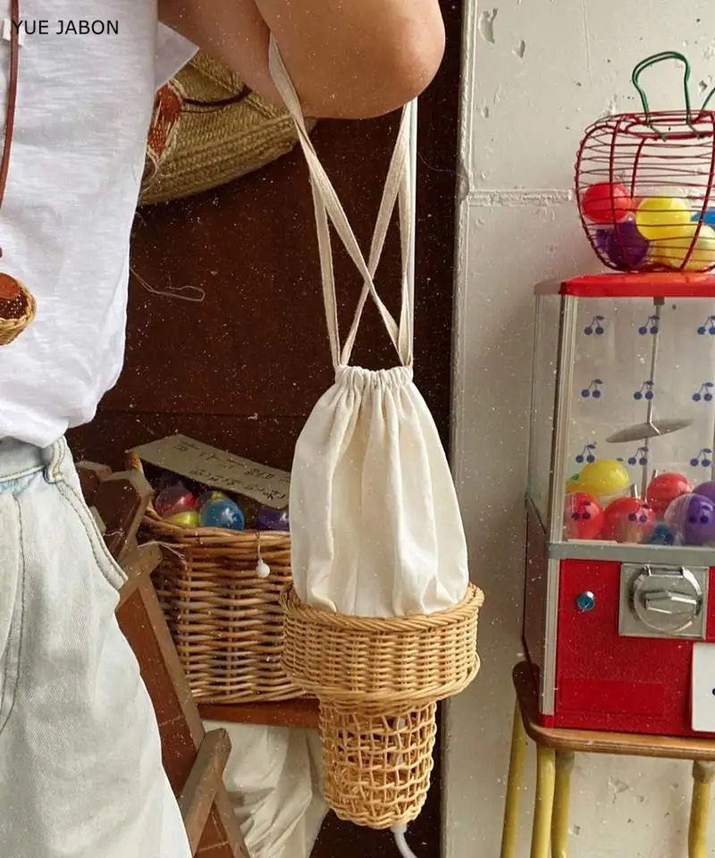 Luxury Bags Cute - Ice Cream Design Woven Bag Sweet