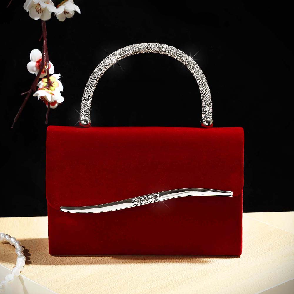 New wine red velvet diamond-en - Luxury Bags Outlet ulasan dan harga