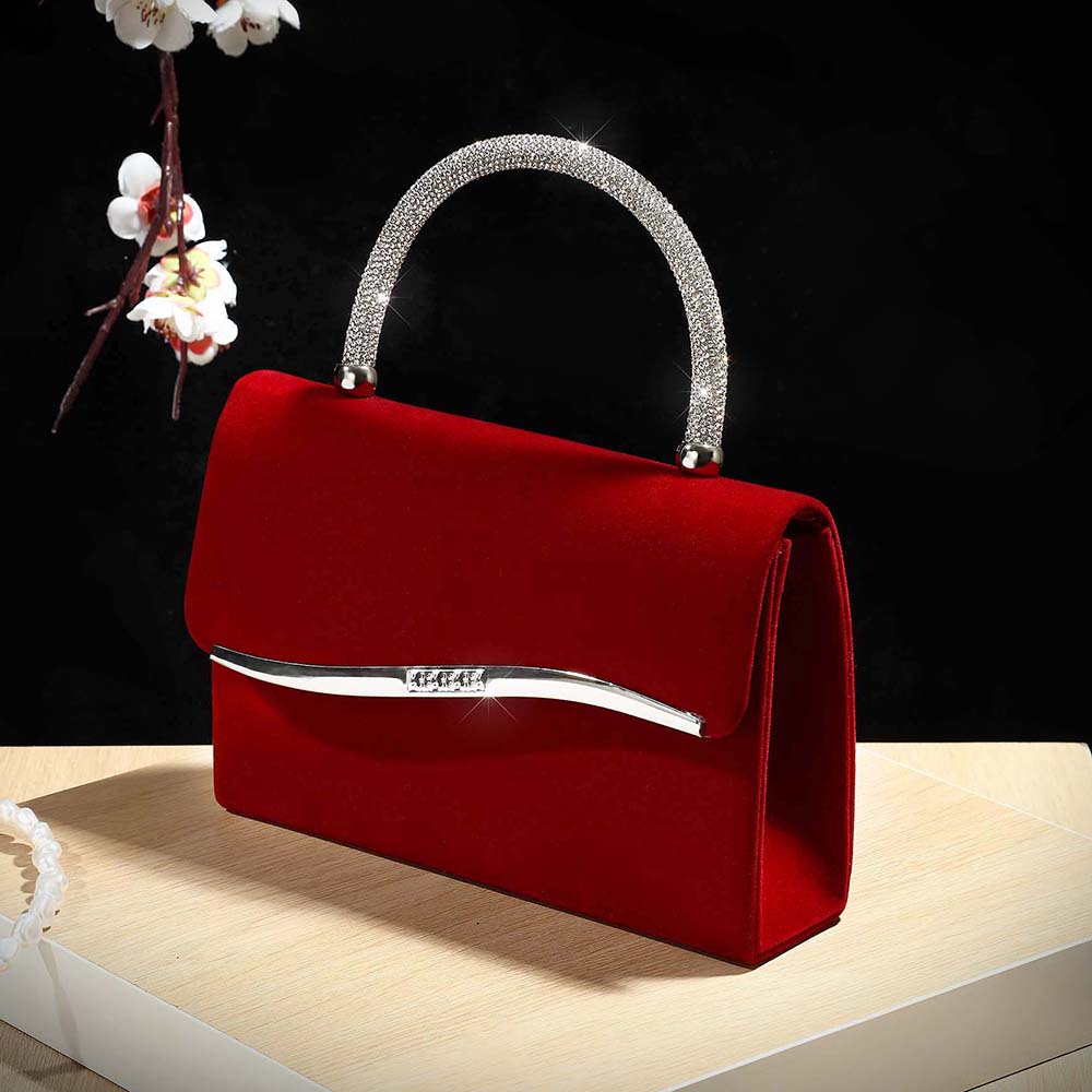 New wine red velvet diamond-en - Luxury Bags Outlet ulasan dan harga