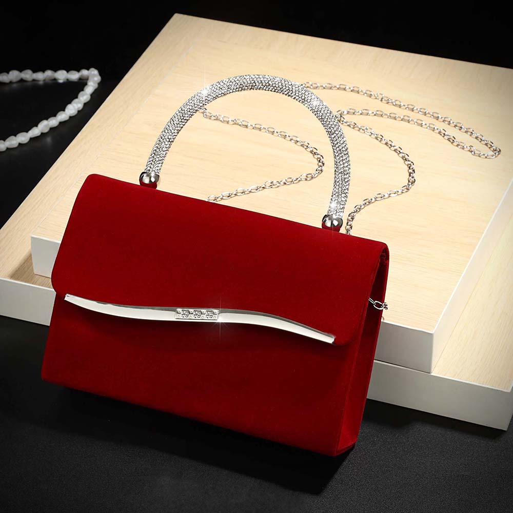 New wine red velvet diamond-en - Luxury Bags Outlet ulasan dan harga