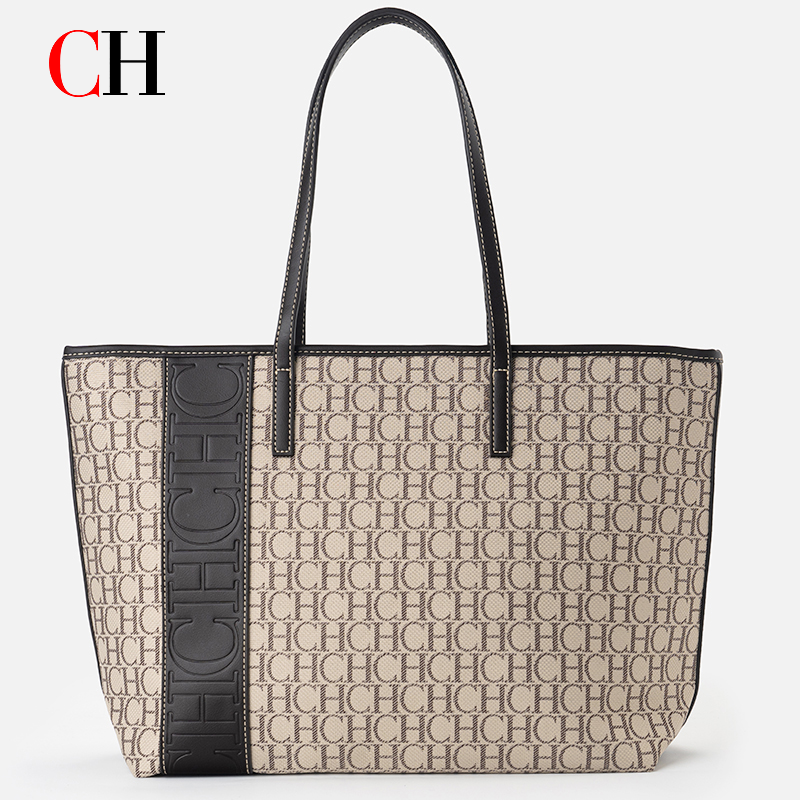 CH Tote Bag Monogram Print Lar - Tote Bag Leather Monogram ulasan dan harga
