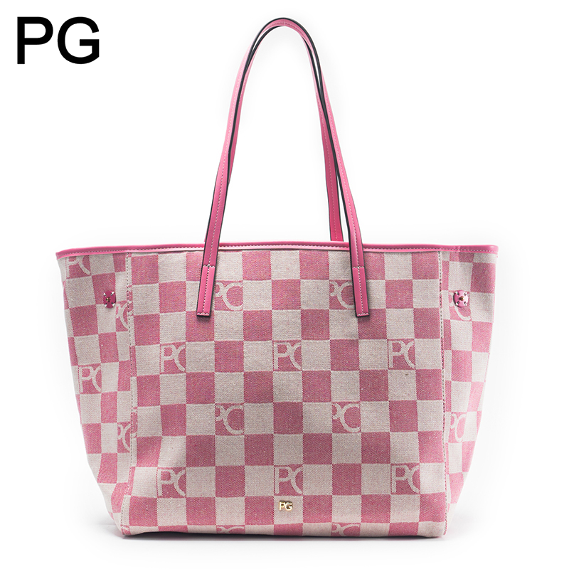 PG Checkerboard Monogram Tote  - Tote Bag Leather Monogram ulasan dan harga