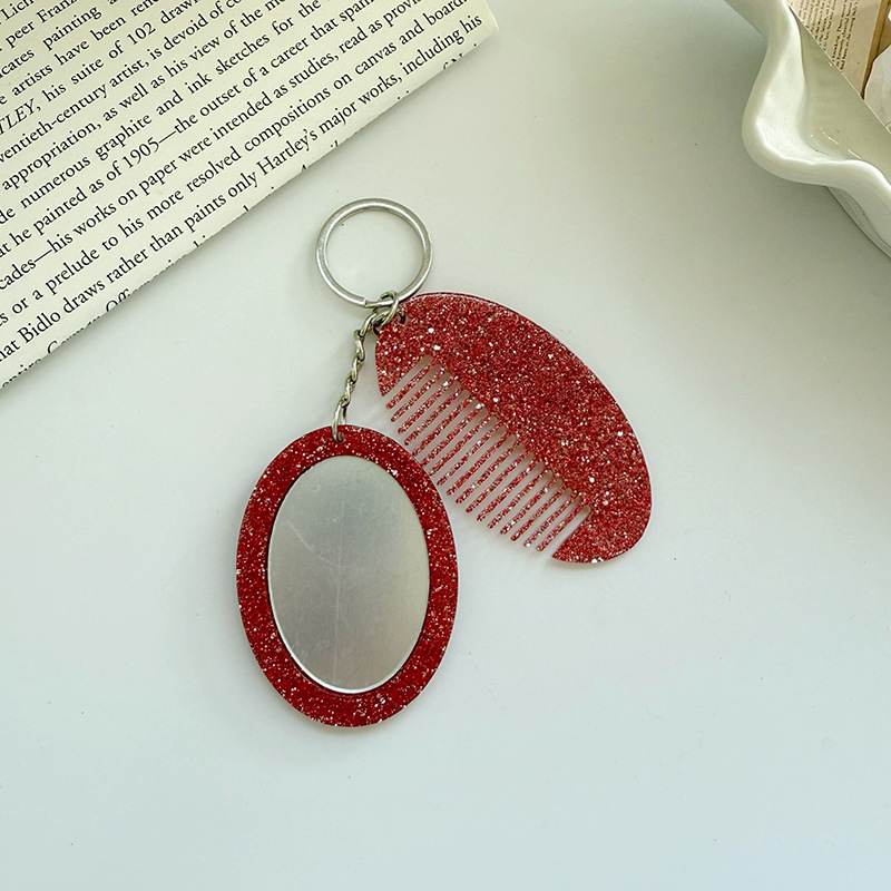 Oval Comb Mirror Keychain Pend - Women Luxury Bags Ysl ulasan dan harga