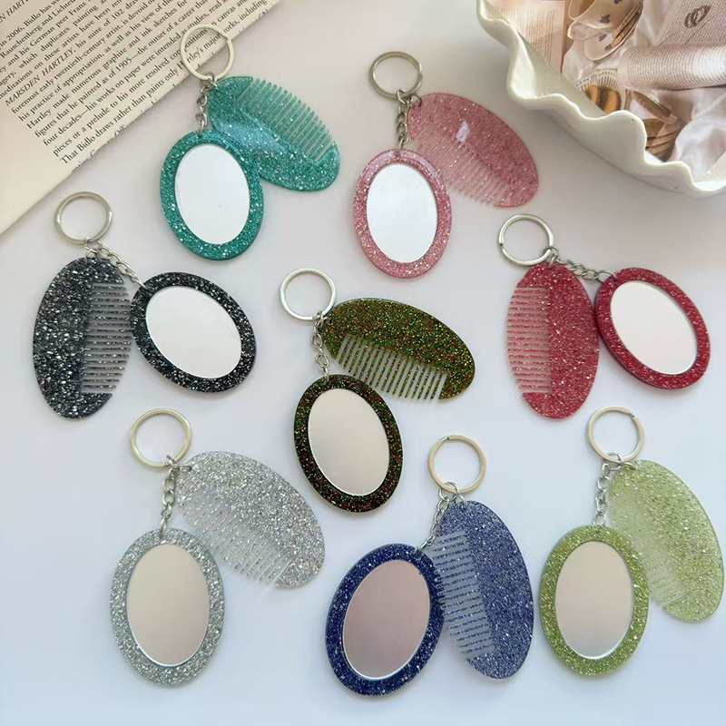 Oval Comb Mirror Keychain Pend - Women Luxury Bags Ysl ulasan dan harga