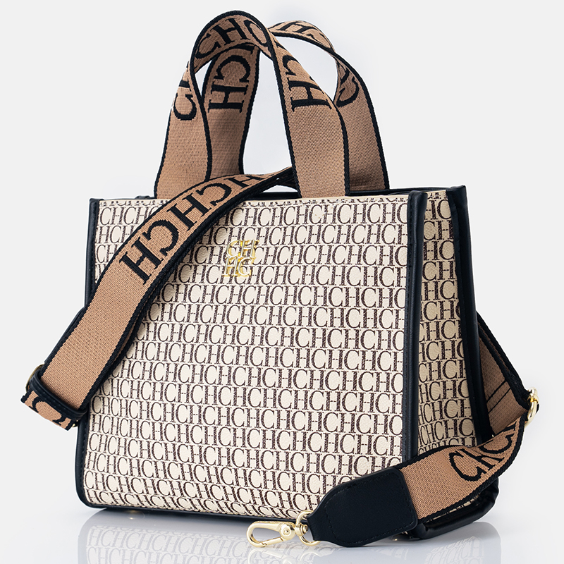 CH Monogram Embossed Tote Bag  - Tote Bag Leather Monogram ulasan dan harga